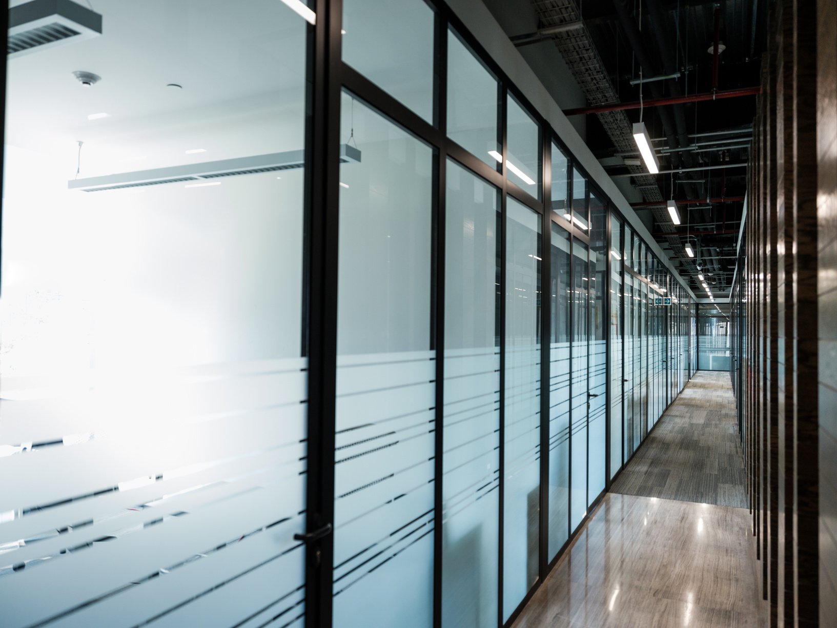 Glass wall business offices